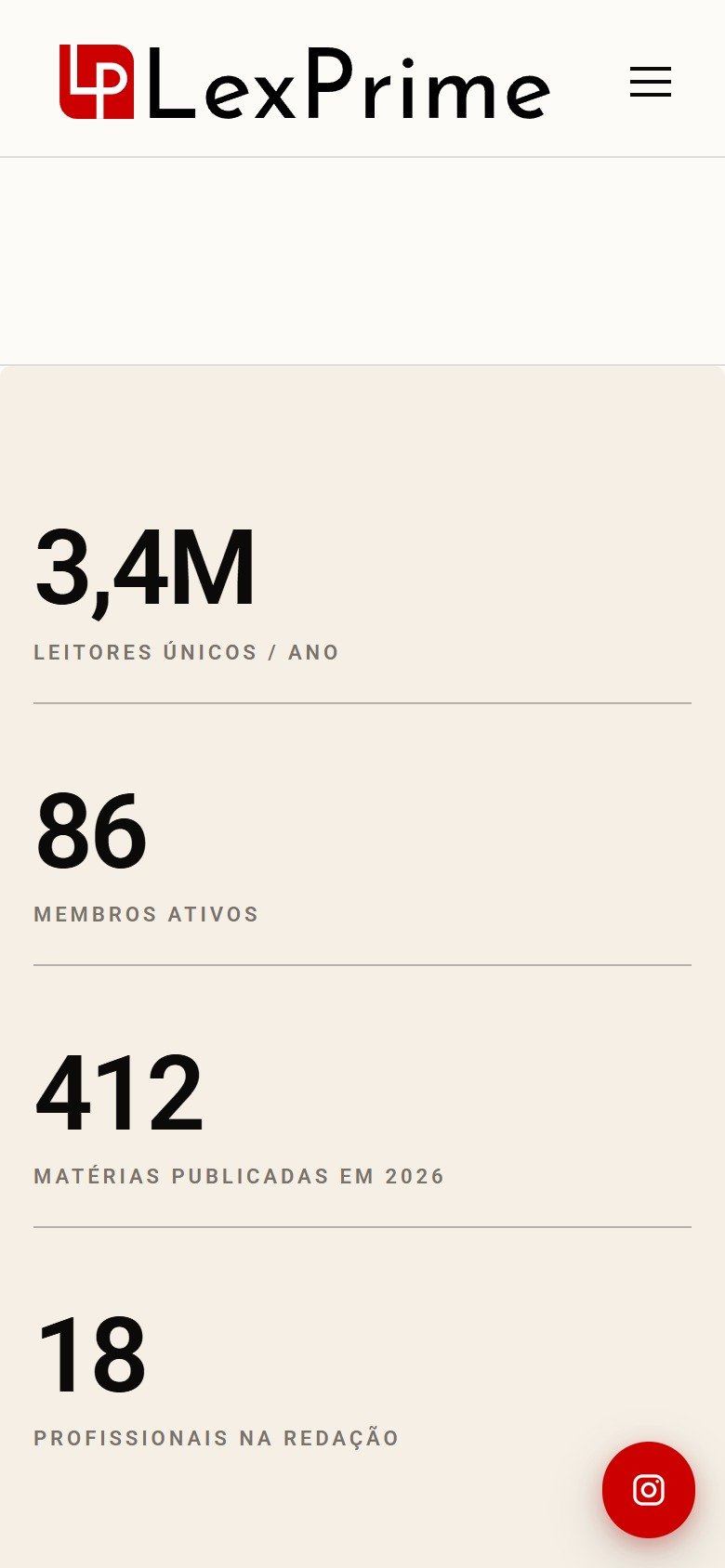 Os números de audiência do portal, vistos no celular.